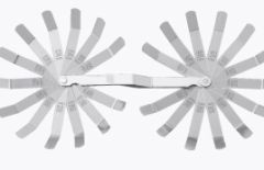 Inch Feeler Gauge Set - Style FG - 26 Blades - 1/2"W - 4"L - 1″ bent at 45° - Valve Feeler Gage Set