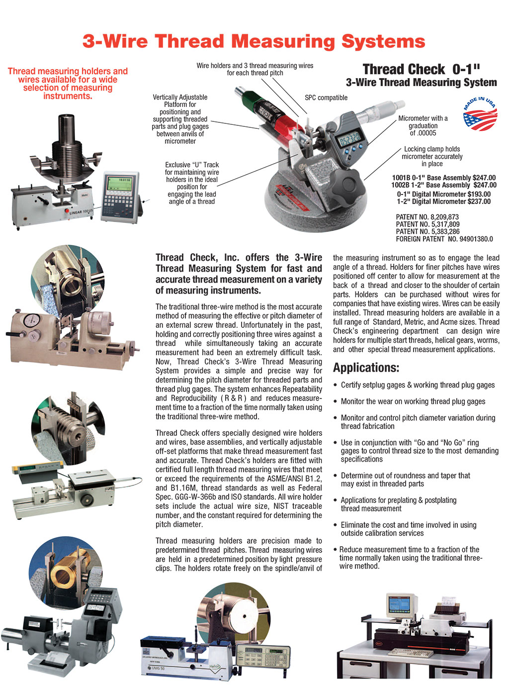 3 Wire Thread Measuring Systems